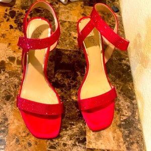 Red glitter heel 3 inch heel